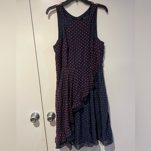 NWT Anthropologie Eva Franco Maryanne Navy/Red Dot Dress - Picture 3 of 6
